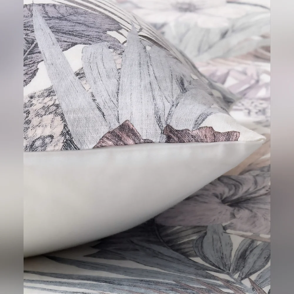 ❤️BUY 2 GET 1 FREE Eden Off White & Smoked Mauve Linen King & Standard Set